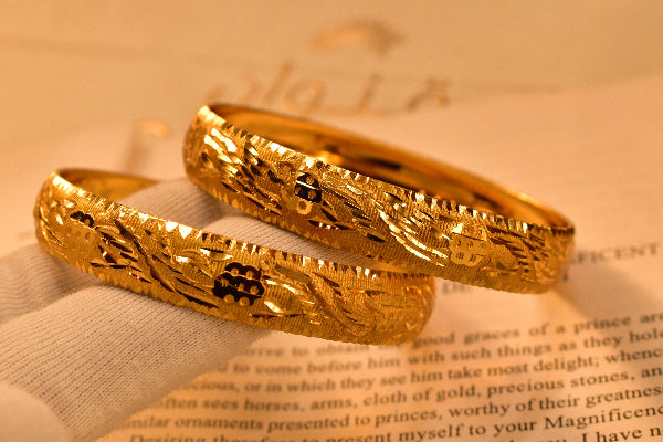 Unique Design Gold Plated 2pc Bangle Set for Girls/Women