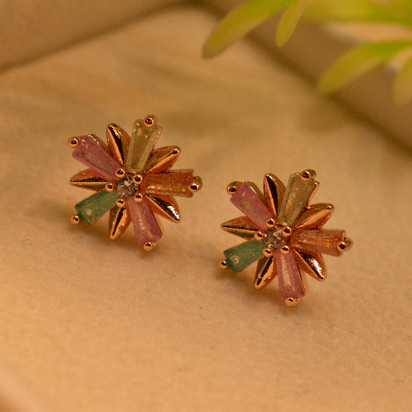 Dazzling Design Gold Plated Crystal Stones Earrings For Girls/women