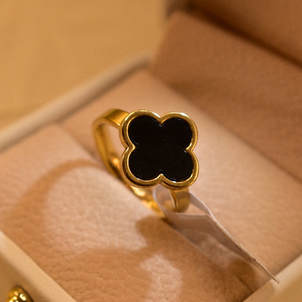 Luxury Unique Design Gold Plated Real Stone Ring For Girls/Women