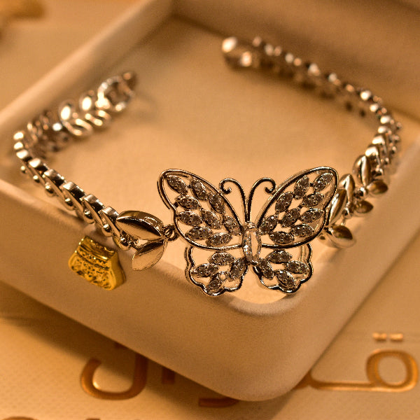 Dazzling Butterfly Design Silver Plated Bracelet for Girls/Women