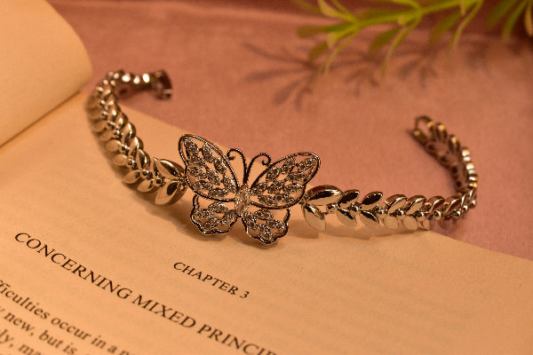 Dazzling Butterfly Design Silver Plated Bracelet for Girls/Women