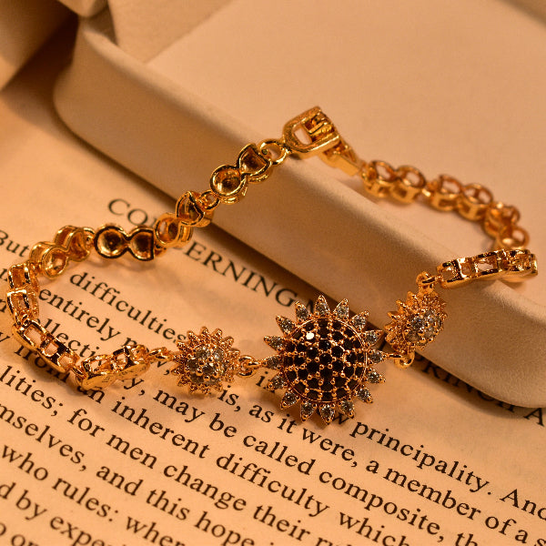 Elegant Unique Design Gold Plated Crystal Stones Bracelet for Girls/Women