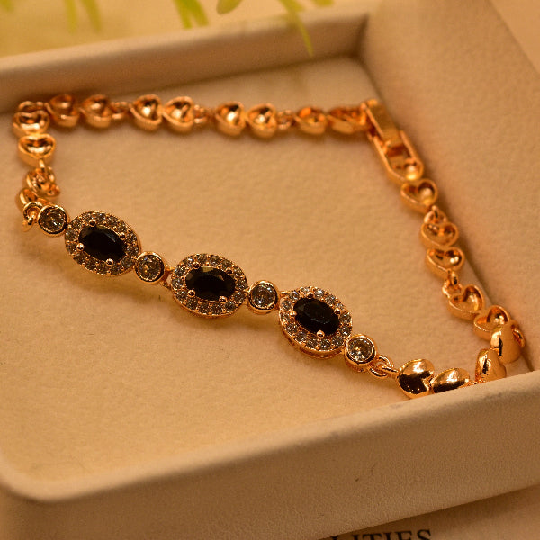 Fancy Unique Design Gold Plated Real Stones Bracelet for Girls/Women