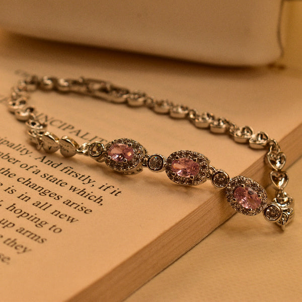 Gorgeous Design Silver Plated Real Stones Bracelet for Girls/Women