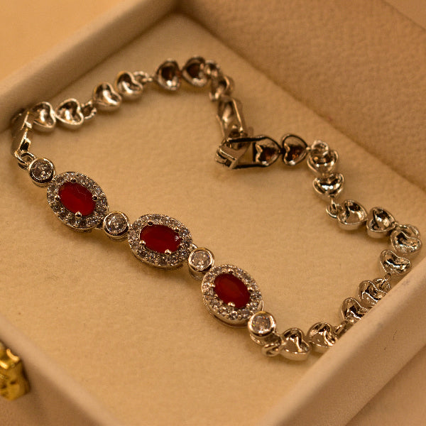Gorgeous Design Silver Plated Real Stones Bracelet for Girls/Women