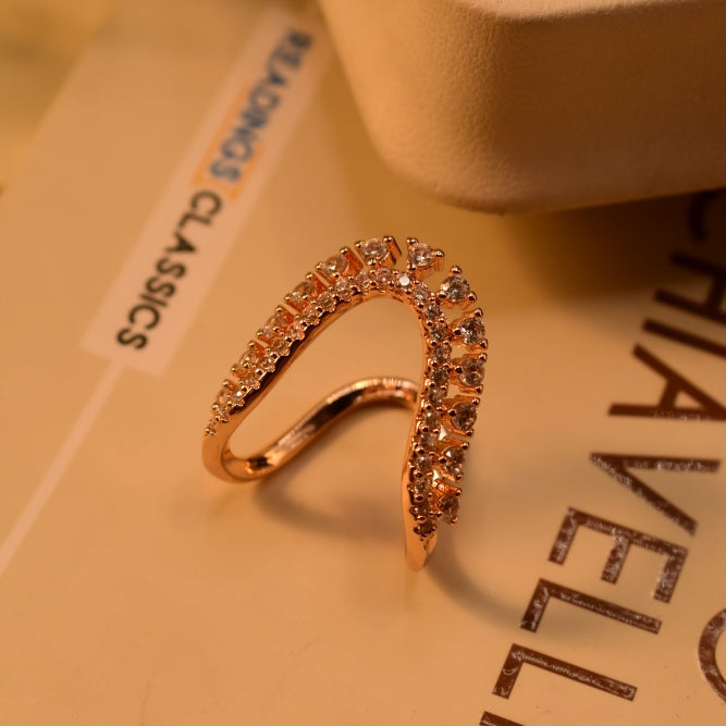 Luminous Design Gold Plated Crystal Stones Ring For Girls/Women