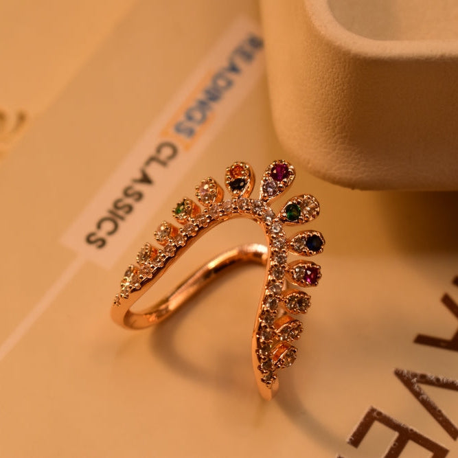 Charming Design Gold Plated Crystal Stones Ring For Girls/Women