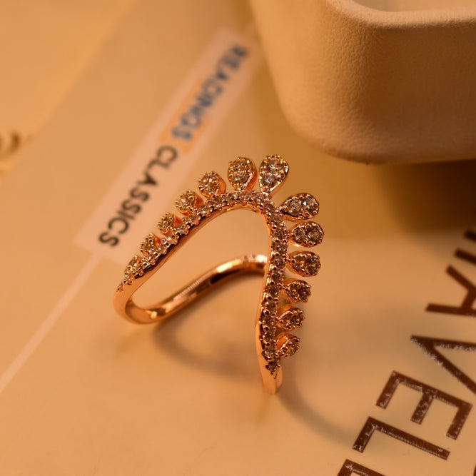 Charming Design Gold Plated Crystal Stones Ring For Girls/Women