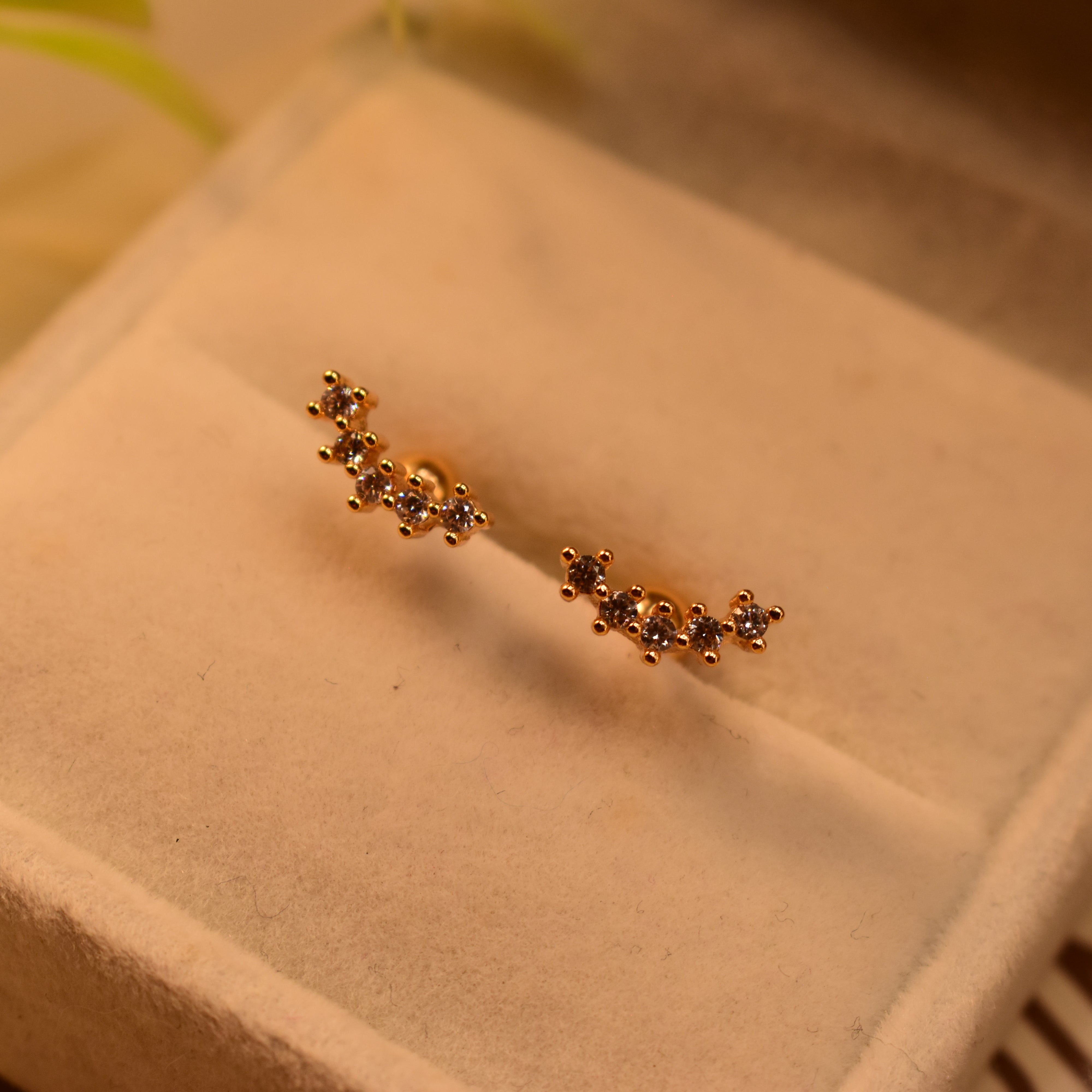 Luminous Design Gold Plated Crystal Stones Earrings For Girls/women