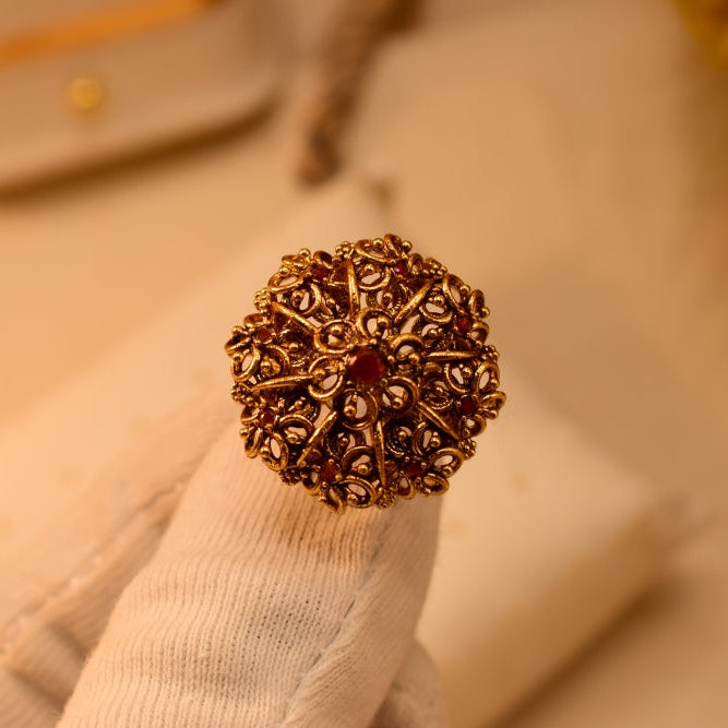 Charming Design Gold Plated Crystal Stones Ring For Girls/Women