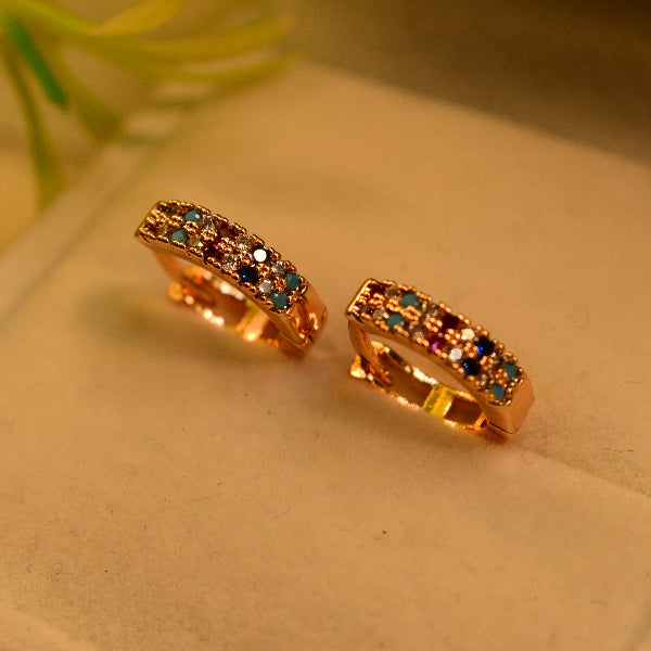 Gorgeous Design Gold Plated Multi Stones Earrings for Girls/Women