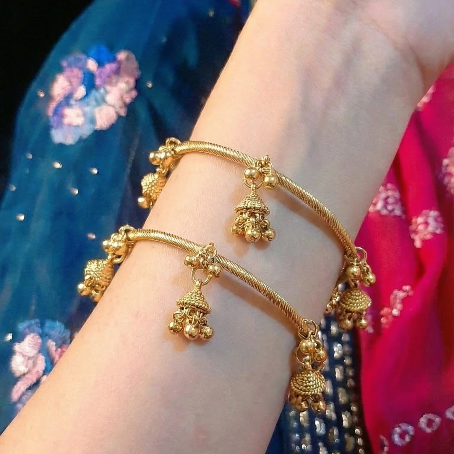Kashmiri Bangle Gold/Silver Plated 2 pc Bangle Set for Girls/Women