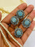 1 Carat Fancy Blue Zarkn Stones Unique Design Necklace set for Girls/Women