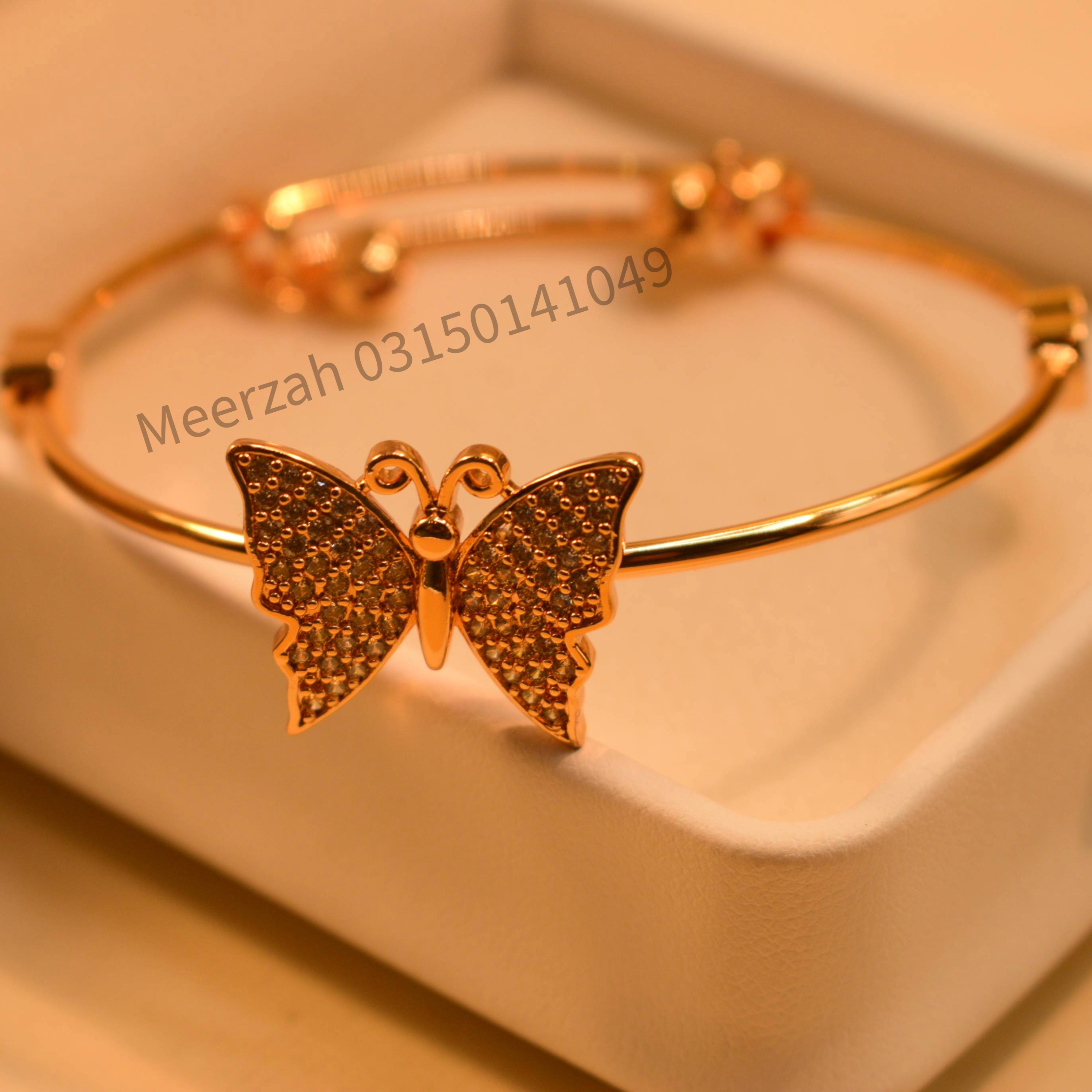 Elegant Butterfly Design 24K Gold Plated Bracelet for Girls/Women