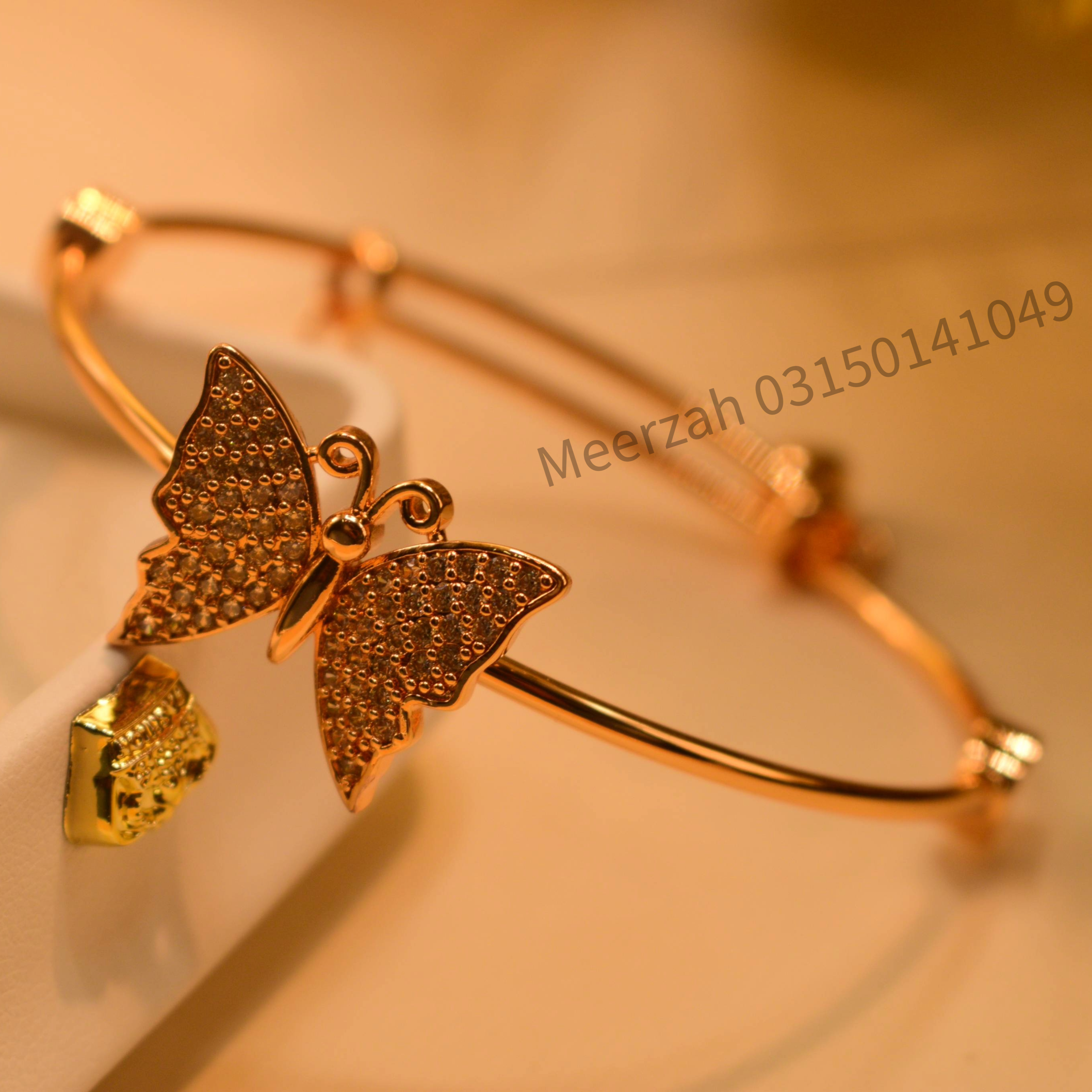 Elegant Butterfly Design 24K Gold Plated Bracelet for Girls/Women