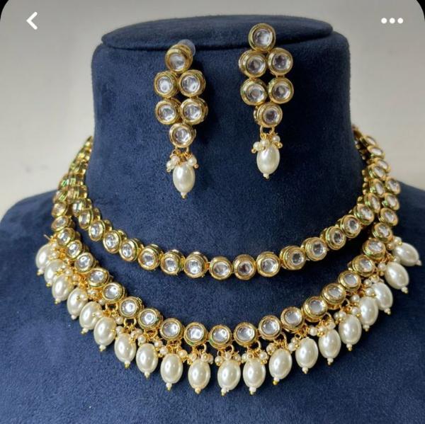 24K Gold Plated Indian Kundan Necklace Set for Girls/Women