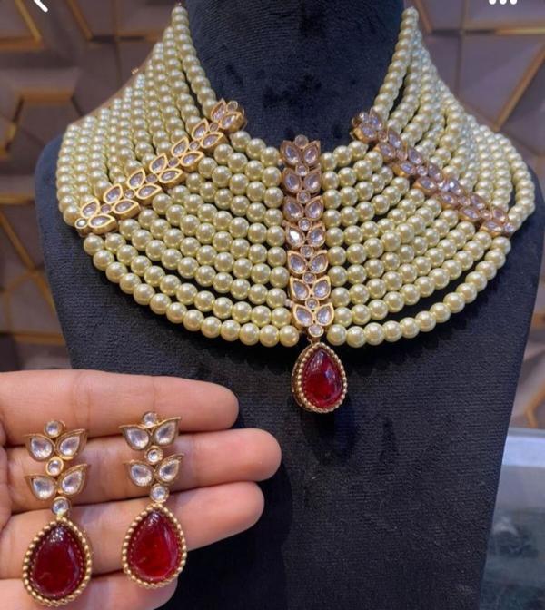 24K Gold Plated Indian Kundan Necklace Set for Girls/Women