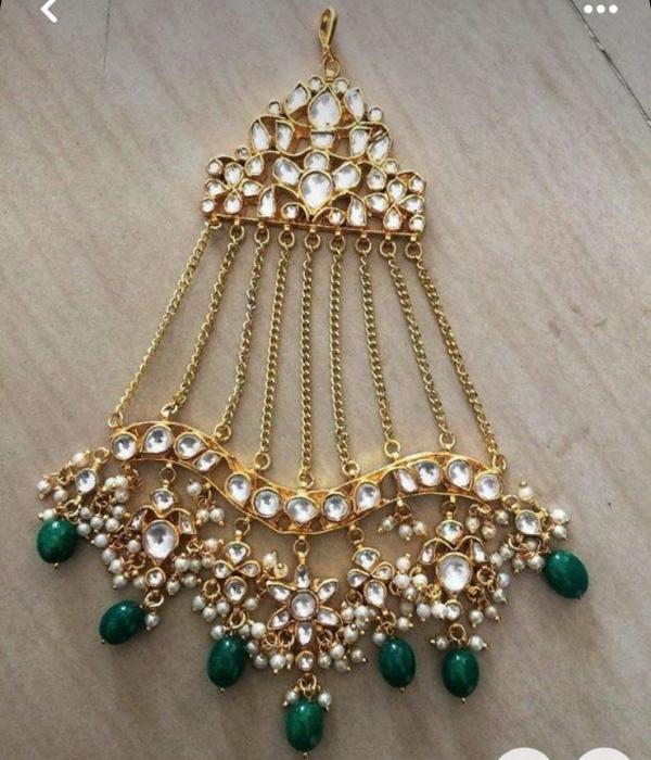 24K Gold Plated Indian Kundan Jhumar for Girls/Women