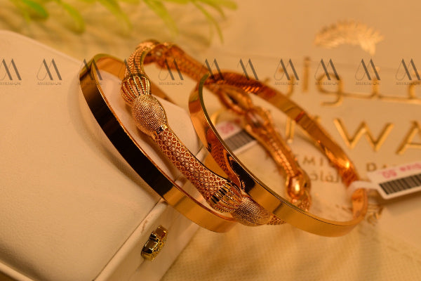 Luxury Design Gold Plated 3pc Bangles Set for Girls/Women