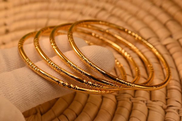 Stylish Design Gold Plated 4pc Bangles Set for Girls/Women