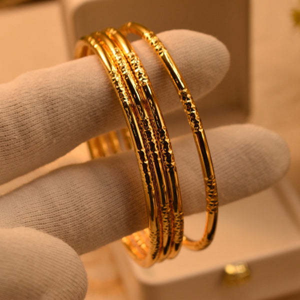 Stylish Design Gold Plated 4pc Bangles Set for Girls/Women