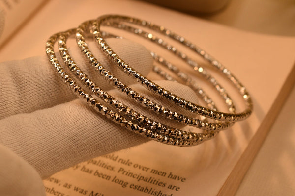 Beautiful Design Silver Plated 4pc Bangles Set for Girls/Women