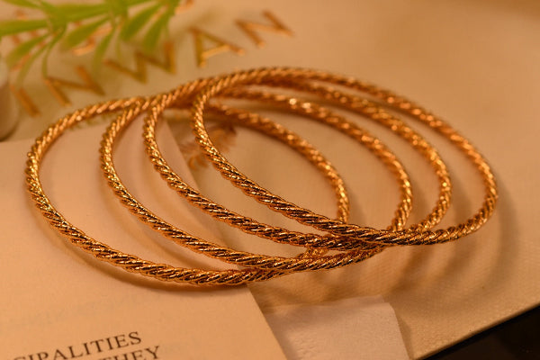 Unique Design Gold Plated 4pc Bangles Set for Girls/Women