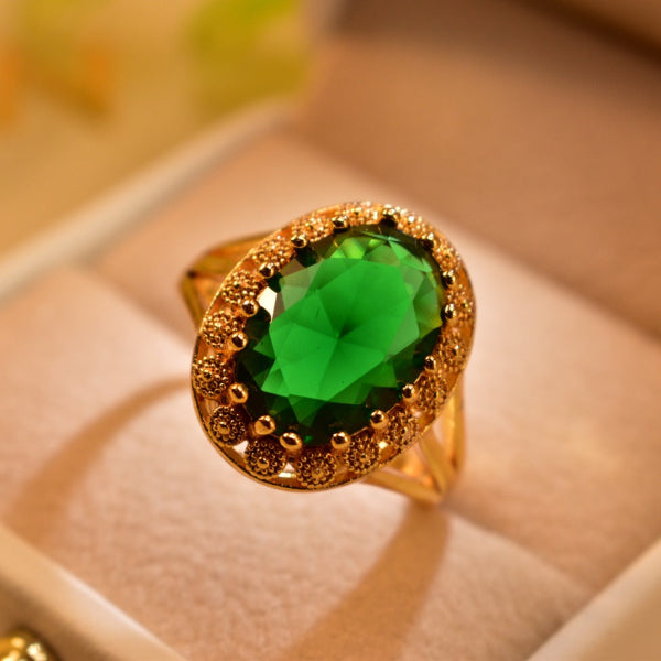 Elegant Design Gold Plated Crystal Stone Ring For Girls/Women