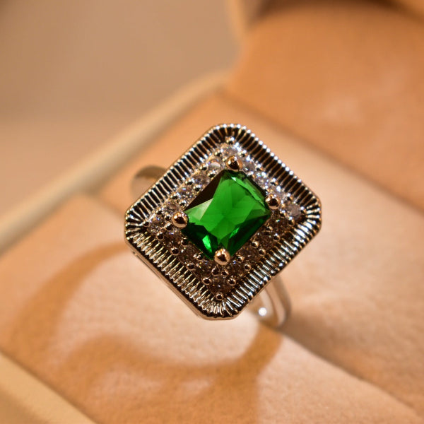 Luxury Design Silver Plated Real Stone Ring For Girls/Women