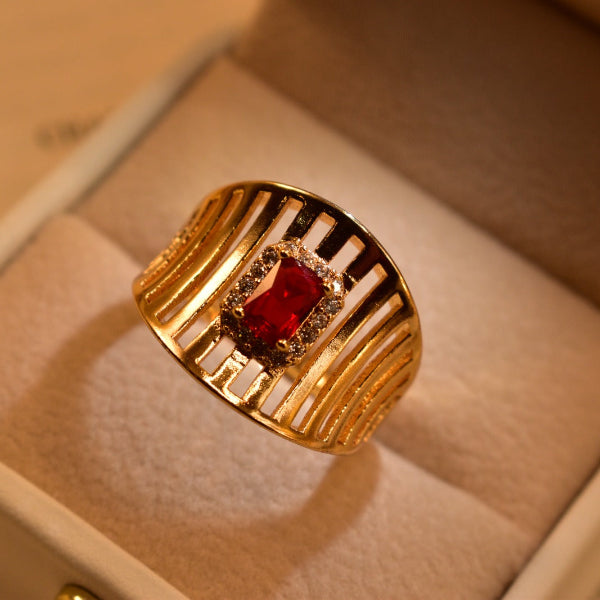 Beautiful Design Gold Plated Real Stone Ring For Girls/Women