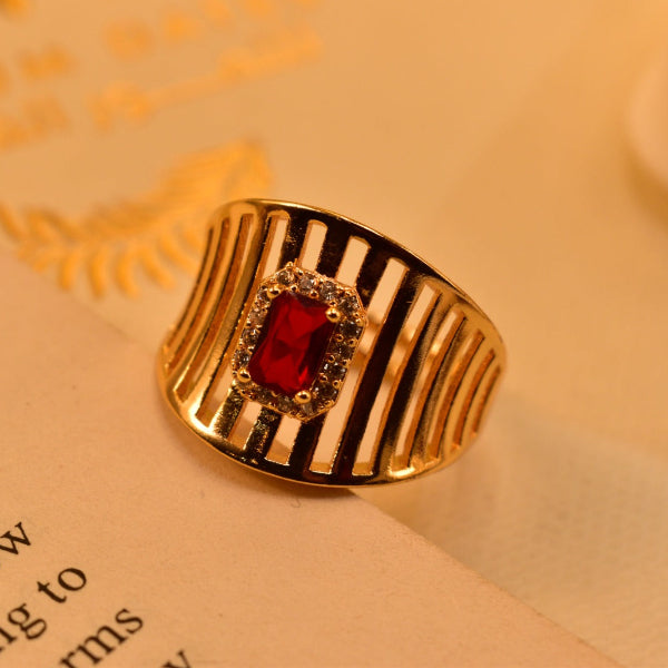 Beautiful Design Gold Plated Real Stone Ring For Girls/Women
