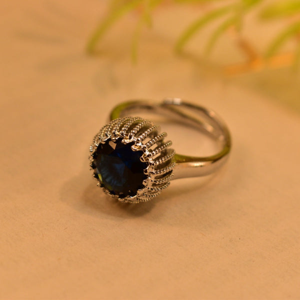 Elegant Design Silver Plated Real Stones Ring For Girls/Women