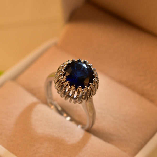Elegant Design Silver Plated Real Stones Ring For Girls/Women