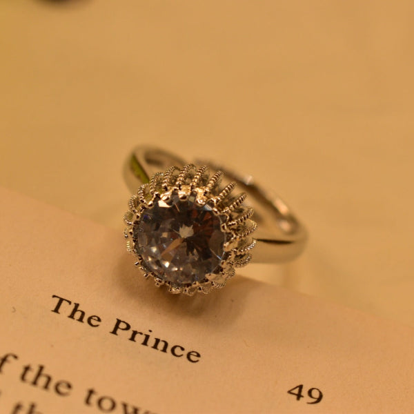 Elegant Design Silver Plated Real Stones Ring For Girls/Women
