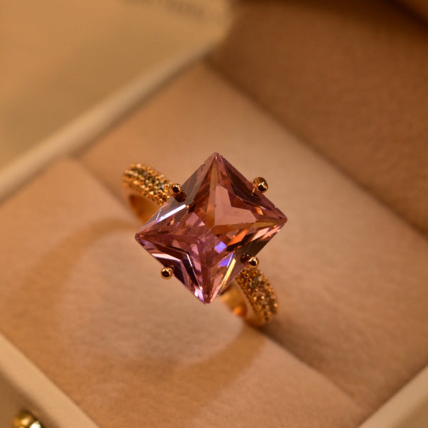 Luminous Design Gold Plated Crystal Stones Ring For Girls/Women