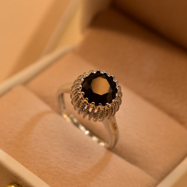 Elegant Design Silver Plated Real Stones Ring For Girls/Women