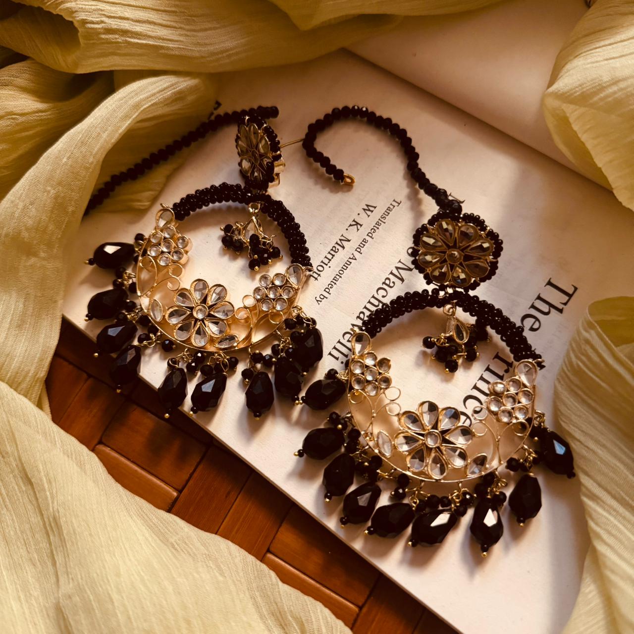 Luxury Unique Design Gold Plated Kundan Earrings For Girls/women