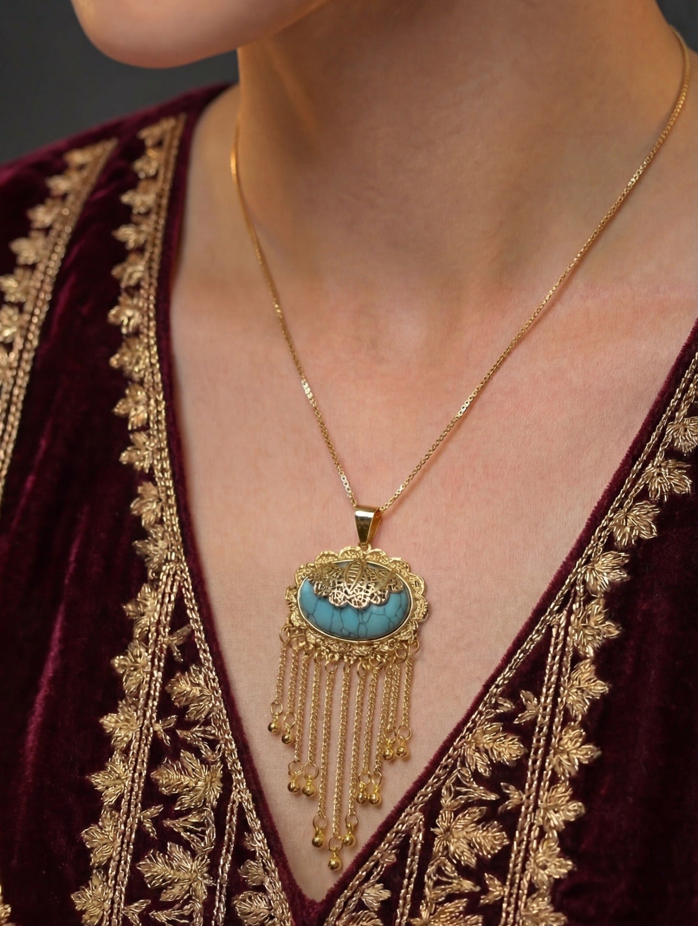 Sparkling Unique Design Crystal Stone Gold Plated Pendant for Girls/Women