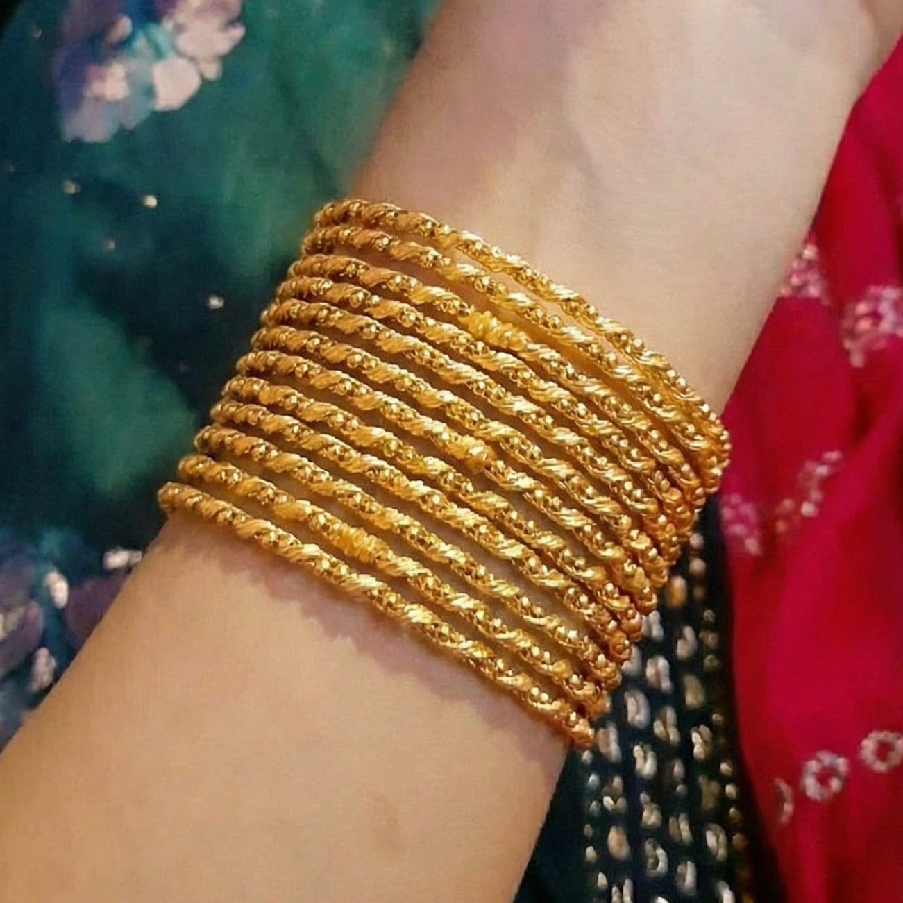 Glamorous Unique Design 12pc Bangle Set for Girls/Women
