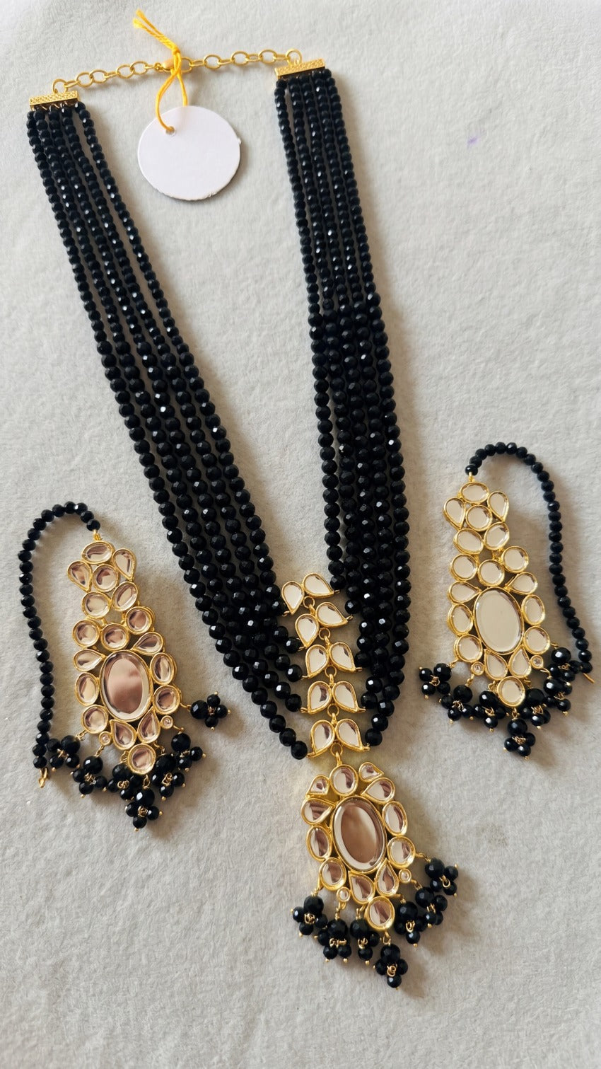 Elegant Design Gold Plated Crystal Stones Necklace Set for Girls/Women