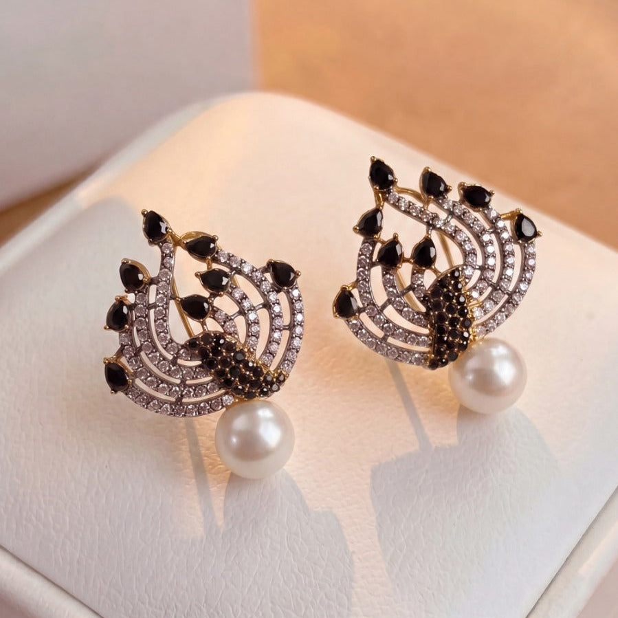 Stylish Design Gold Plated Crystal Stones Earrings For Girls/women