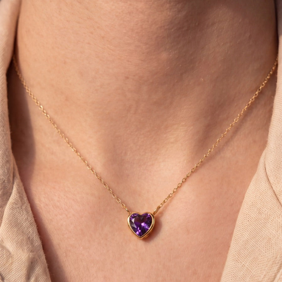 Beautiful Heart Design Plated Crystal Stone Pendant for Girls/Women