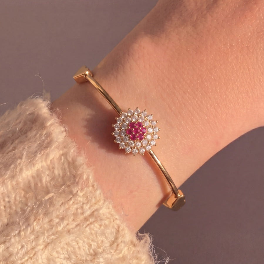 Sparkling Design Gold Plated Crsytal Stones Bracelet for Girls/Women