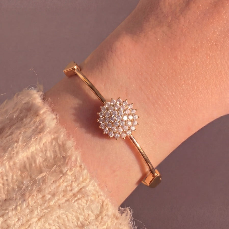 Sparkling Design Gold Plated Crsytal Stones Bracelet for Girls/Women