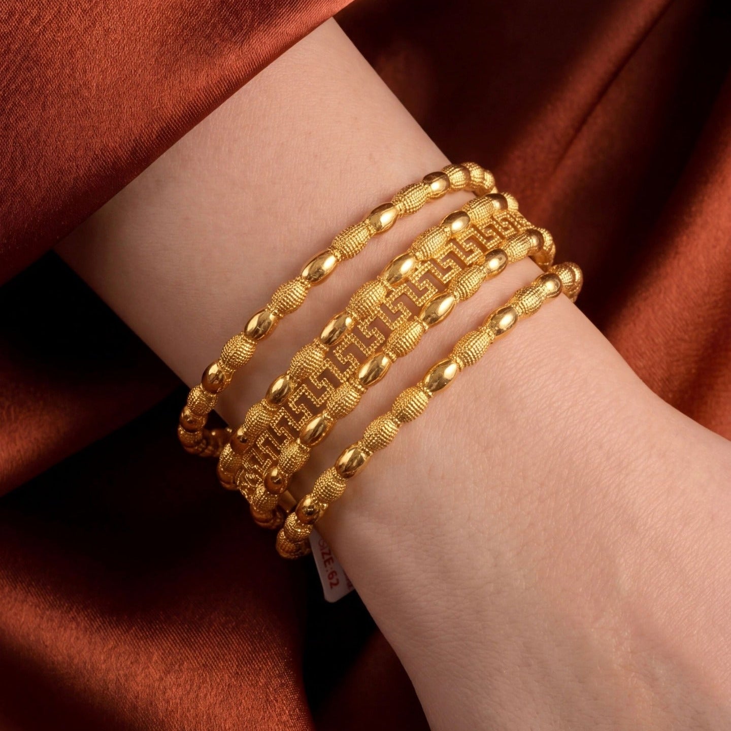Beautiful Unique Design Gold Plated 3pc Bangle set For Girls/women