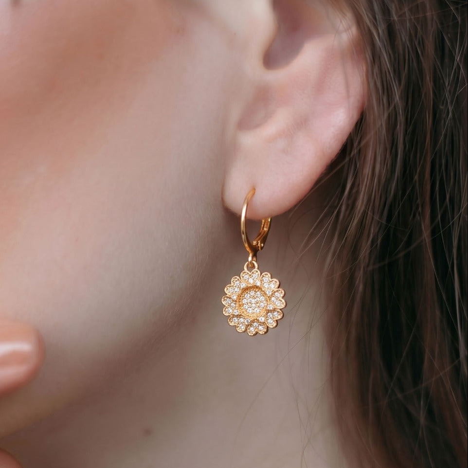 Luminous Design Gold Plated Crystal Stones Earrings For Girls/women