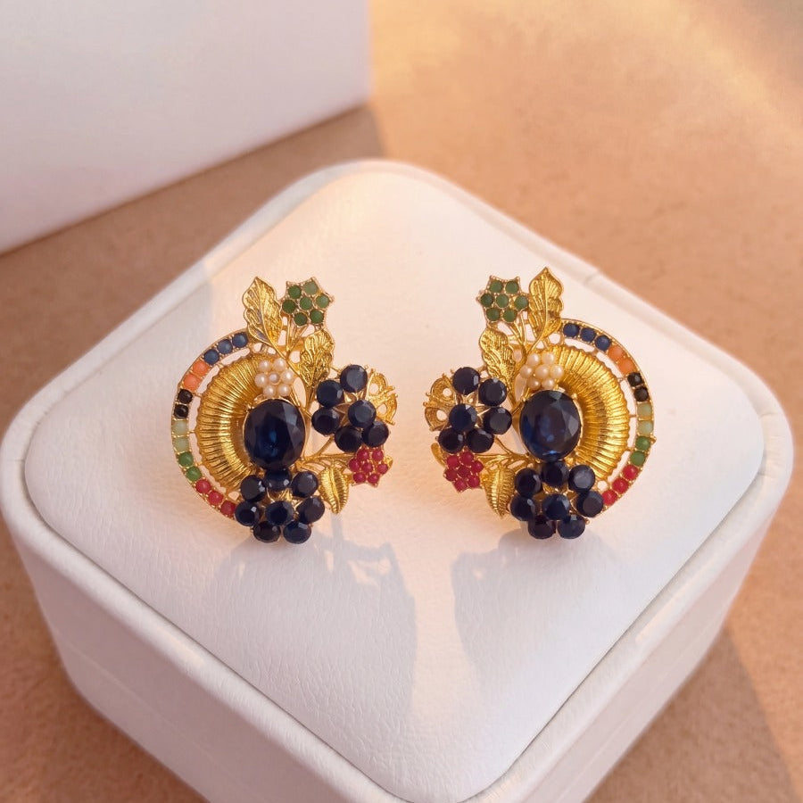 Luxury Design Gold Plated Crystal Stones Earrings For Girls/women