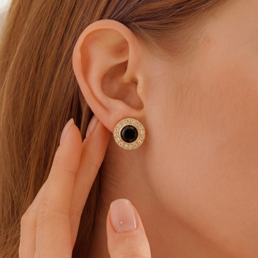 Glamorous Design Gold Plated Crystal Stones Earrings For Girls/women