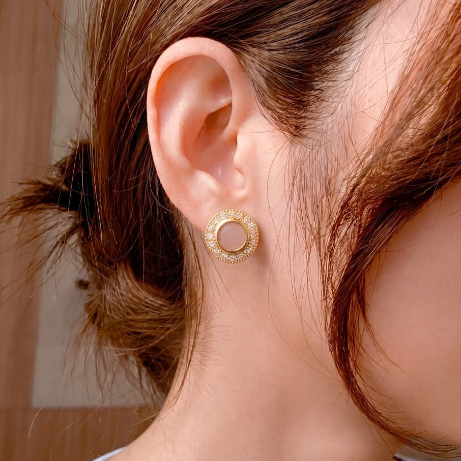 Glamorous Design Gold Plated Crystal Stones Earrings For Girls/women