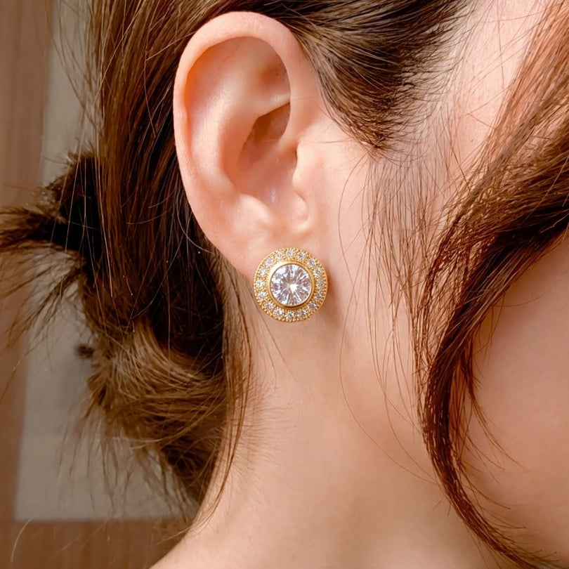 Glamorous Design Gold Plated Crystal Stones Earrings For Girls/women